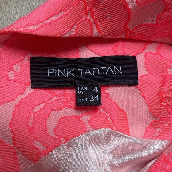 Pink Tartan Willow Kelly Sleeveless Dress 4 Coral neon pink Floral Jacquard - Picture 15 of 15